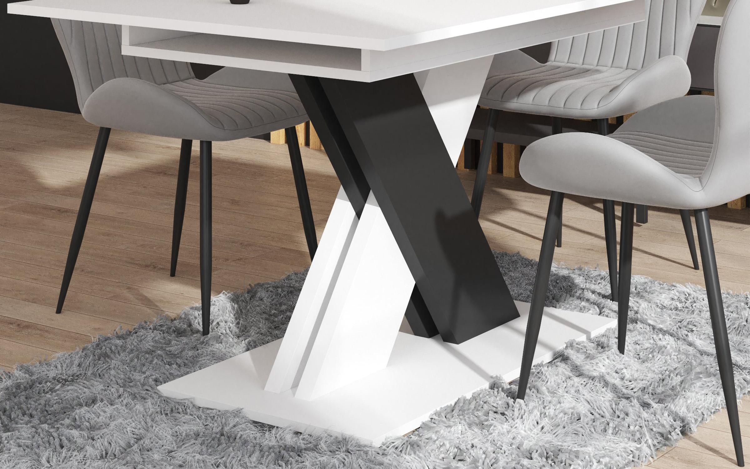 Dining table Patricia 1, white + black  3